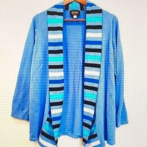Teacher Sweater Cardigan Sweater Rainbow Blue Size Medium
